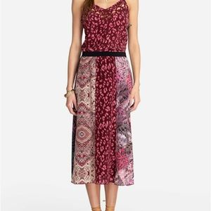 JOHNNY WAS Valencia Panelled Silk Skirt Size L, NWT